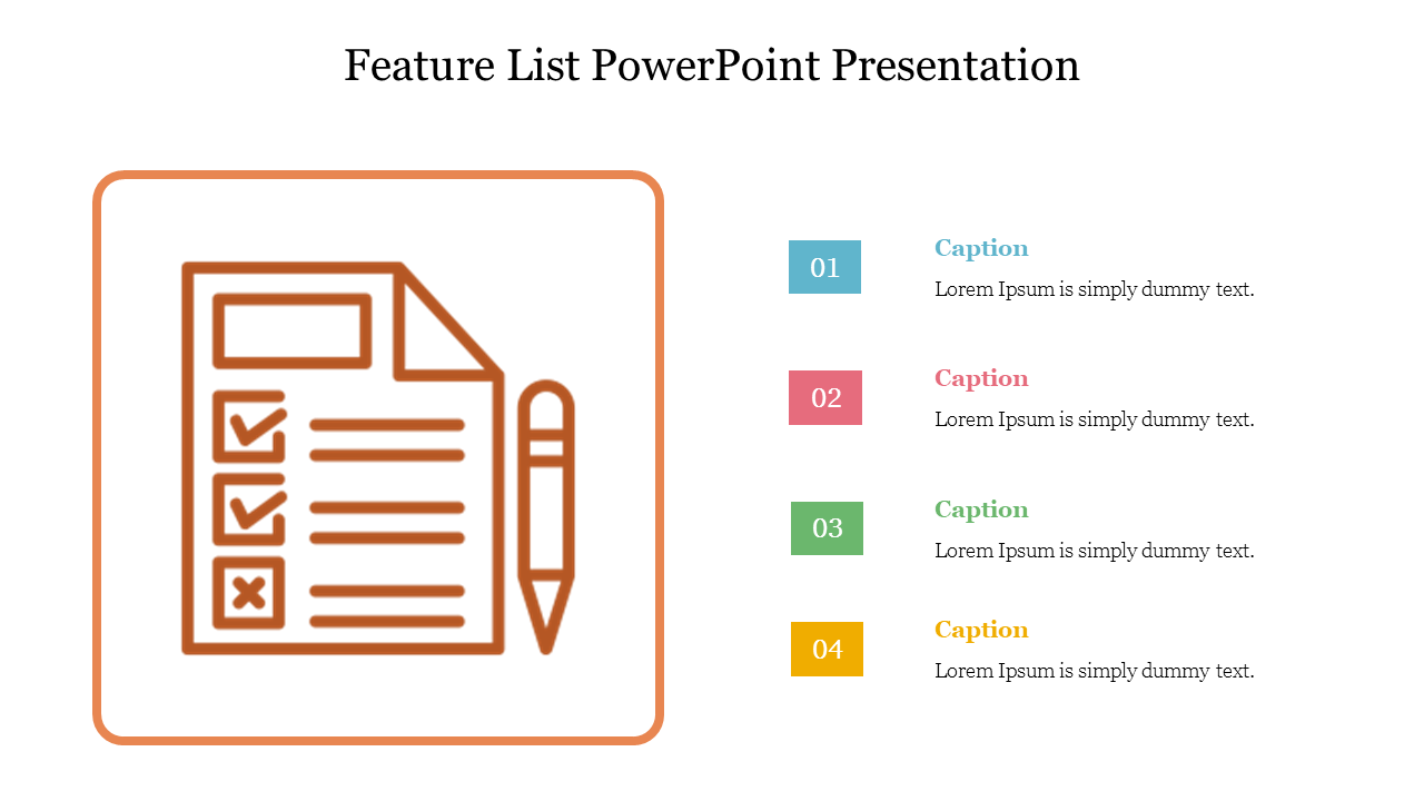 Feature List PowerPoint Presentation